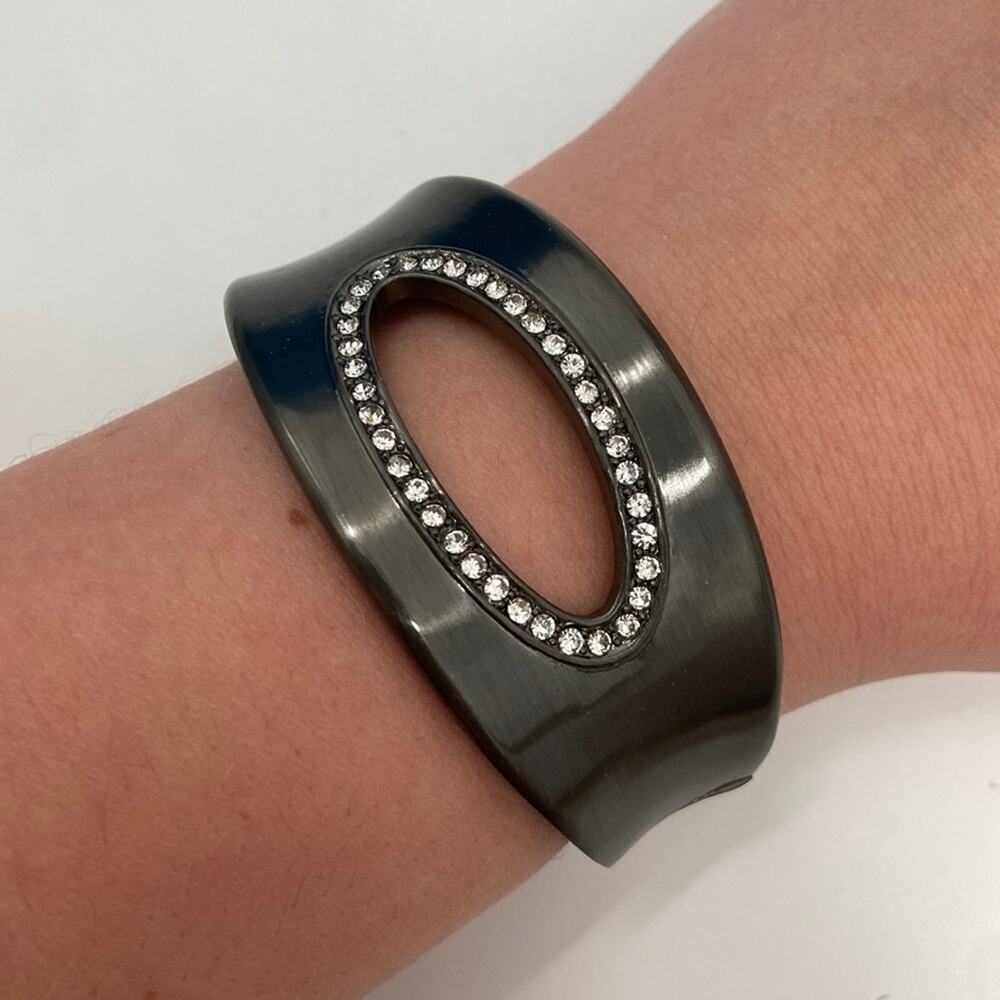 Gray rhinestone encrusted bracelet